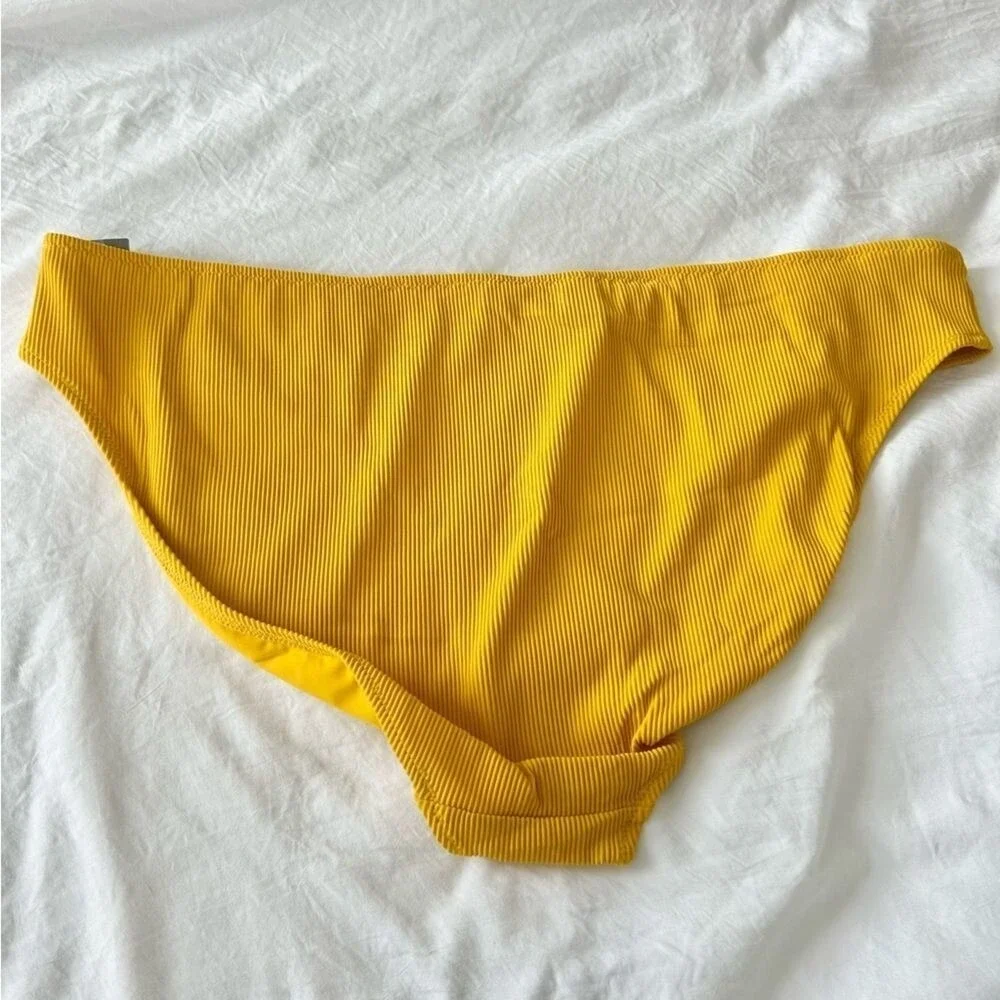 Aerie Ribbed Full‎ Coverage Yellow Mustard Bikini Bottom XXL
